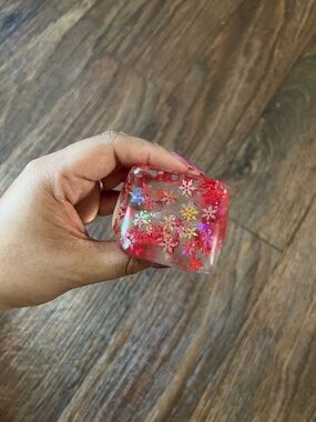 ❤️ Red Snowflake Glitter Squeeze Ball Fidget Toy ❤️